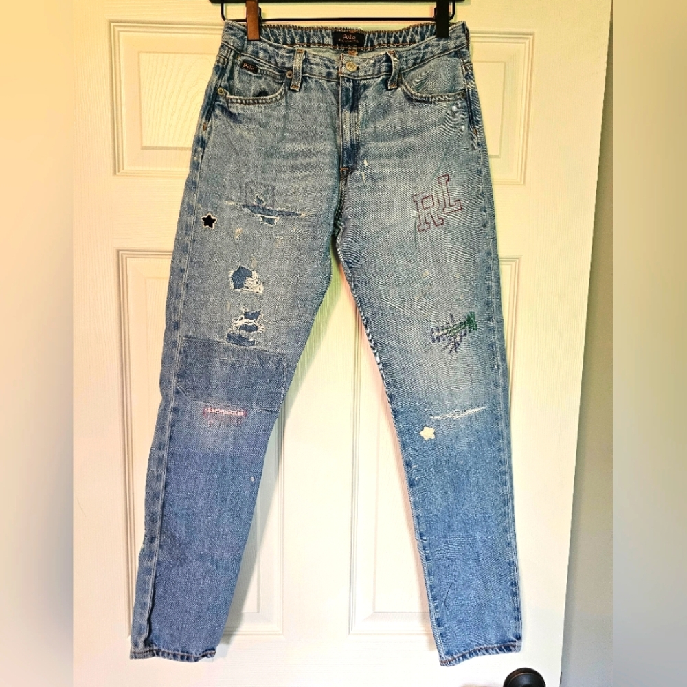 Polo Stylish Blue Distressed Jeans Size 16